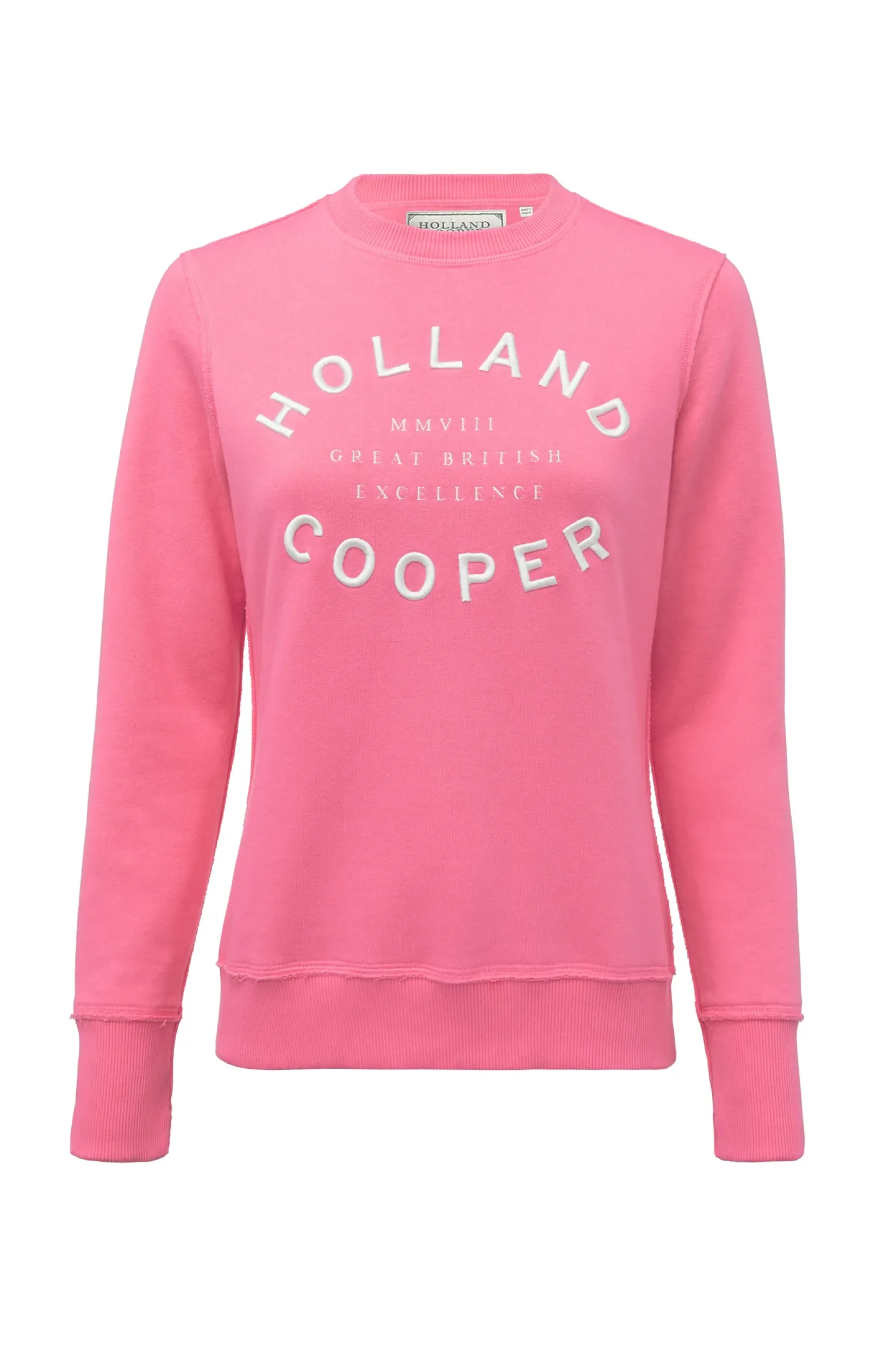 Holland Cooper Casualwear|Sweatshirts-Varsity Crew Peony Pink