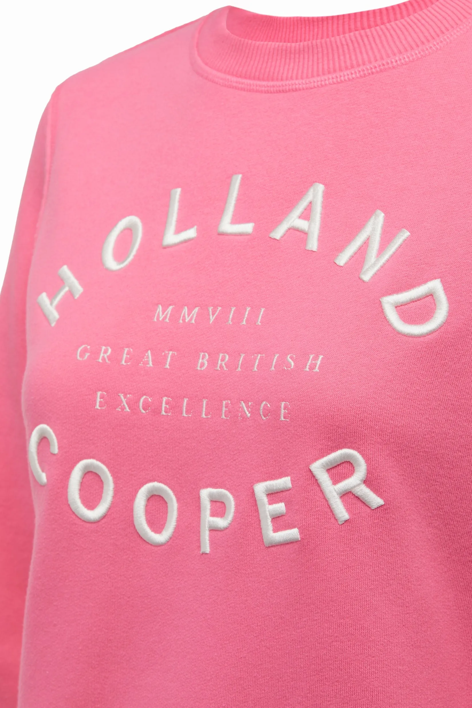 Holland Cooper Casualwear|Sweatshirts-Varsity Crew Peony Pink