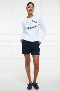 Holland Cooper Sweatshirts|Casualwear-Varsity Crew White