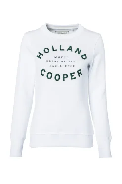 Holland Cooper Sweatshirts|Casualwear-Varsity Crew White