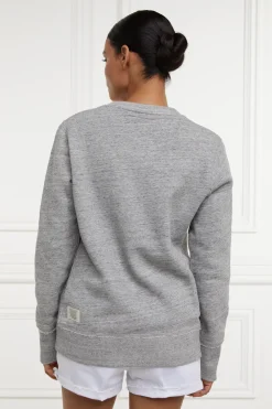 Holland Cooper Sweatshirts|Casualwear-Varsity Crew Grit Marl