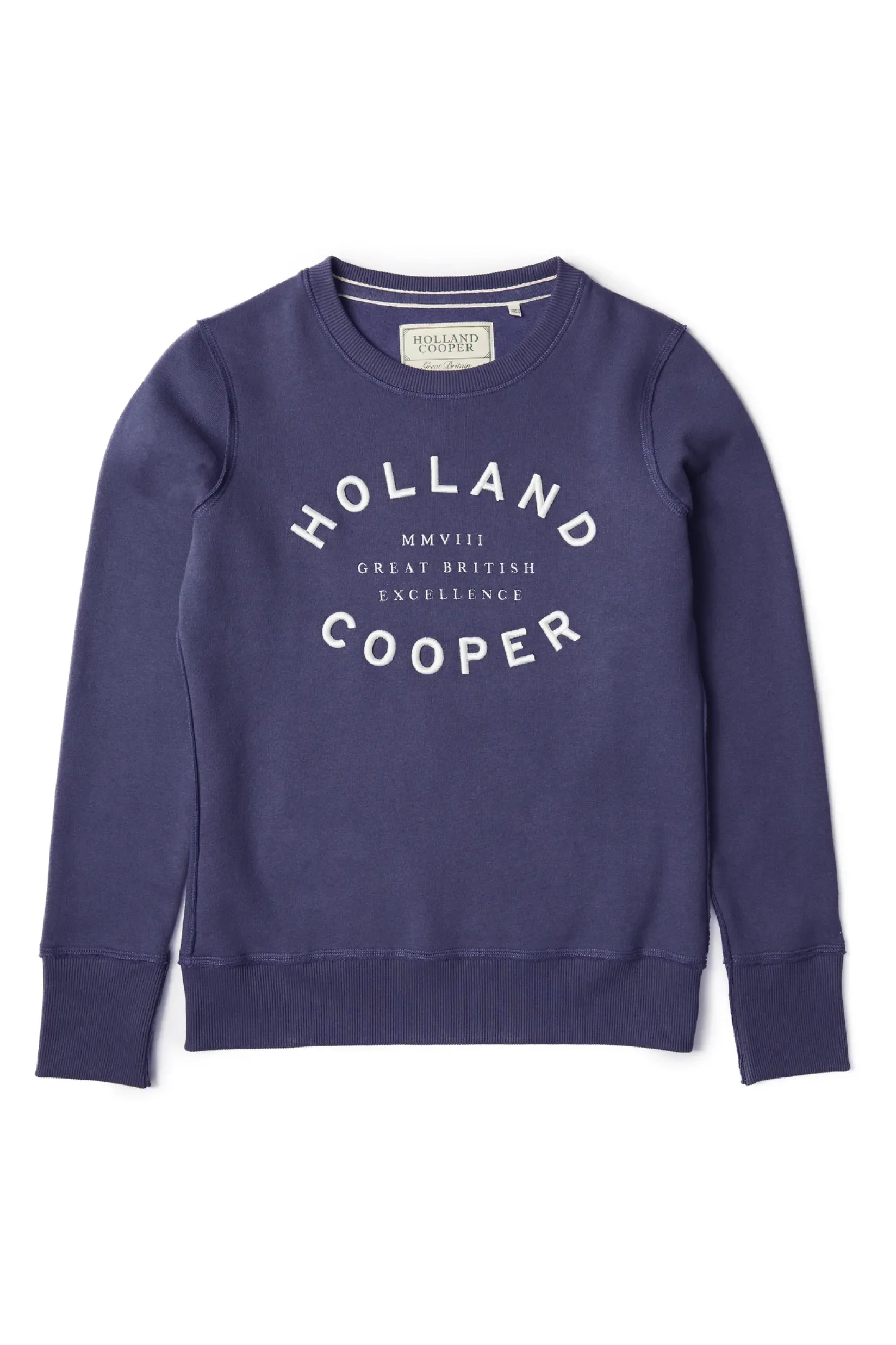 Holland Cooper Sweatshirts|Casualwear-Varsity Crew Yale Blue