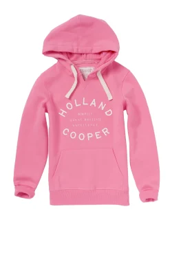 Holland Cooper Casualwear|Hoodies-Varsity Hoodie Peony Pink