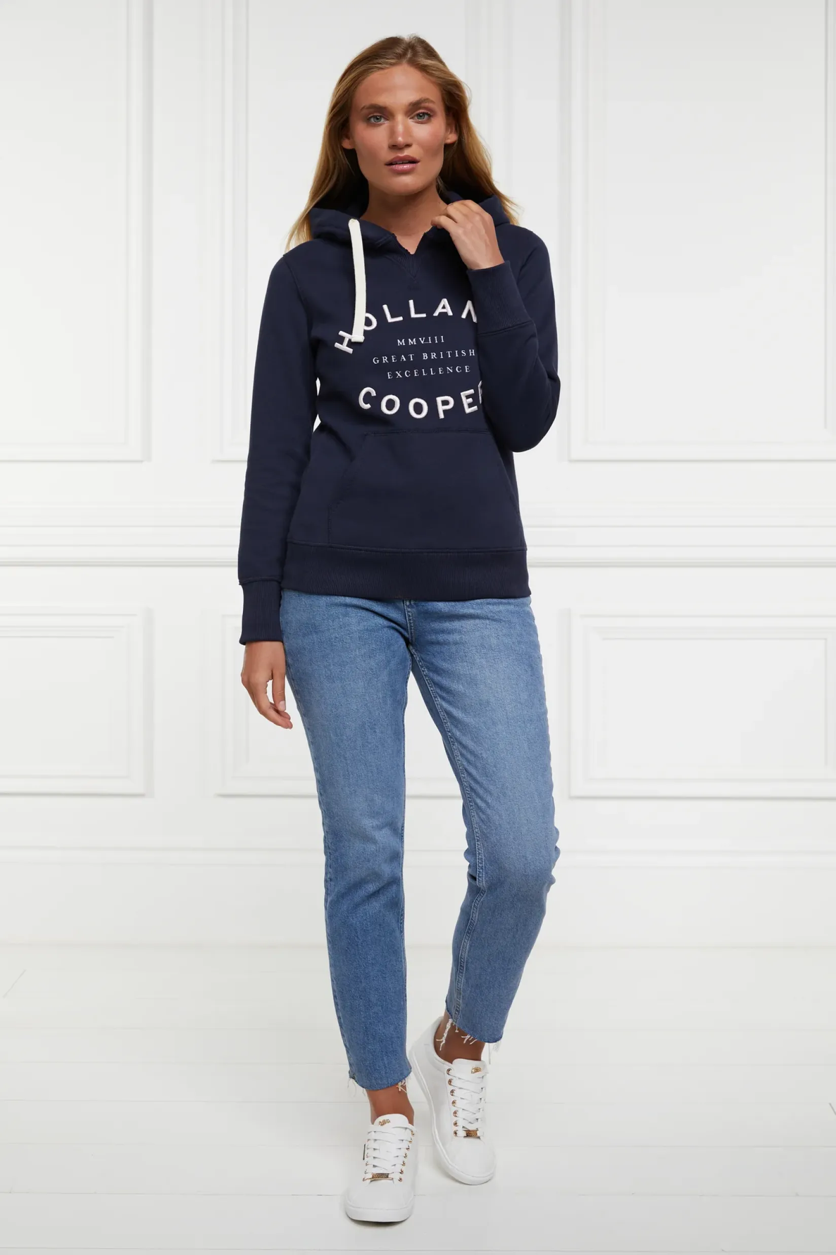 Holland Cooper Hoodies|Casualwear-Varsity Hoodie Ink Navy