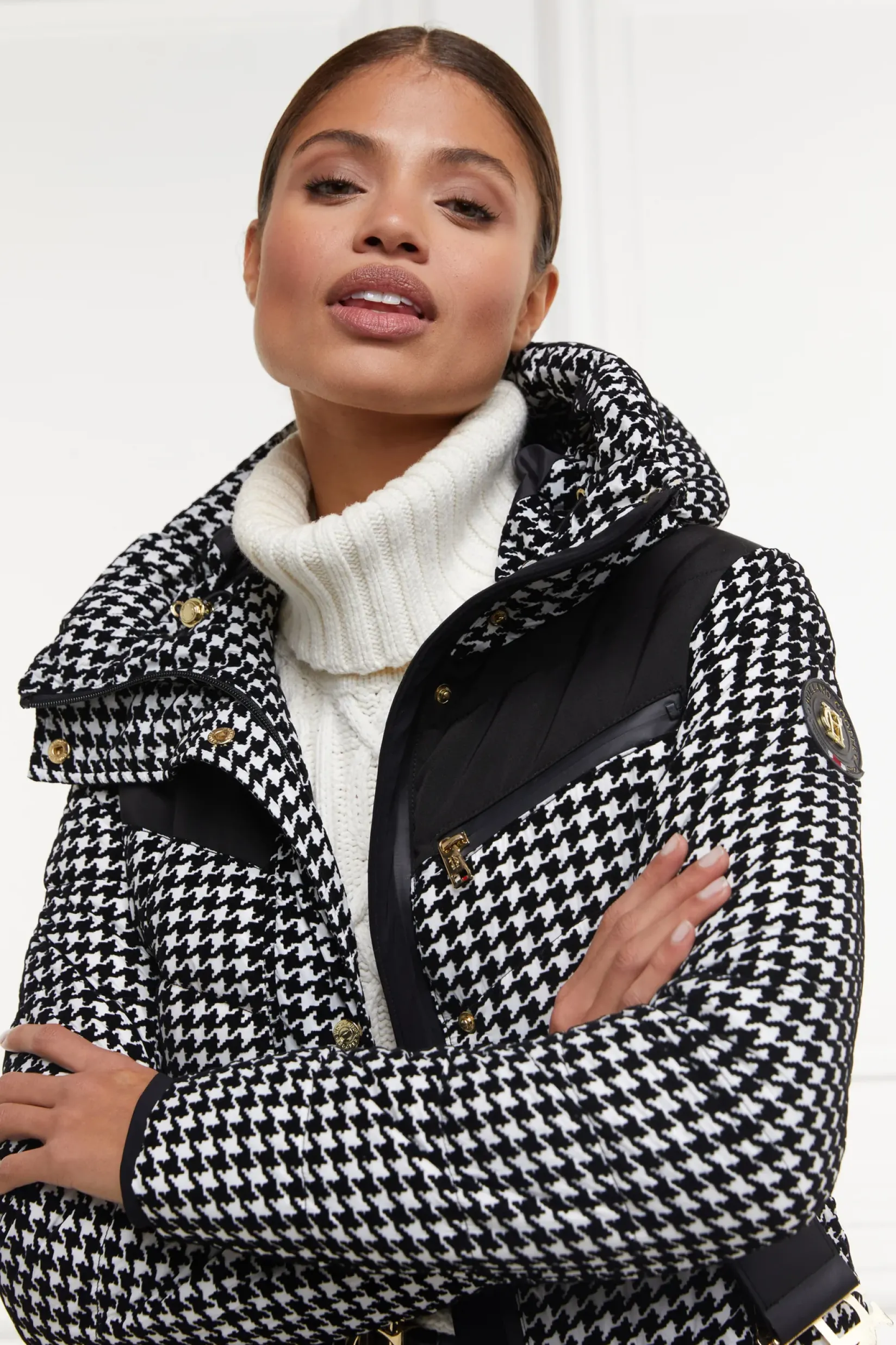 Holland Cooper Jackets-Vermont Puffer Jacket Houndstooth