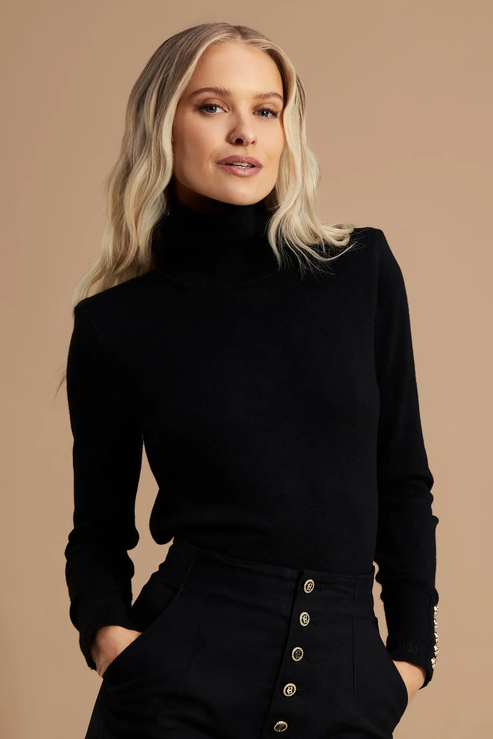 Holland Cooper Knitwear|Jade's Top Picks-Victoria Cashmere Roll Neck Black
