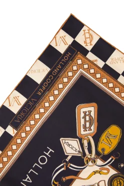 Holland Cooper Scarves|Scarves-Victoria Silk Scarf Ink Navy