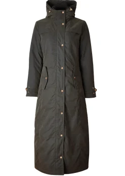 Holland Cooper Jackets|Shop By Product-Wax Longline Field Coat Dark Olive