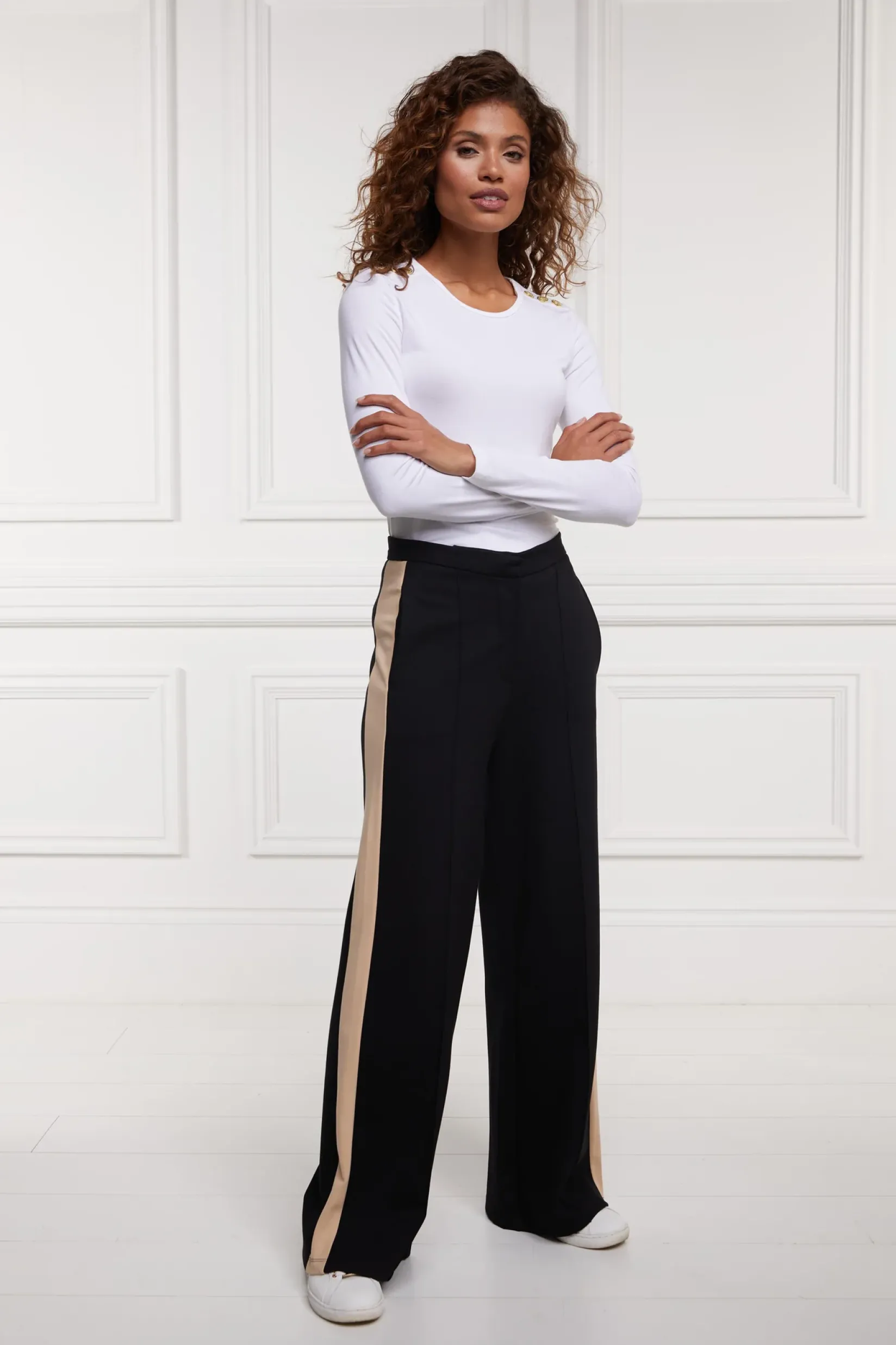 Holland Cooper Trousers|Jade's Top Picks-Wide Leg Pant Black