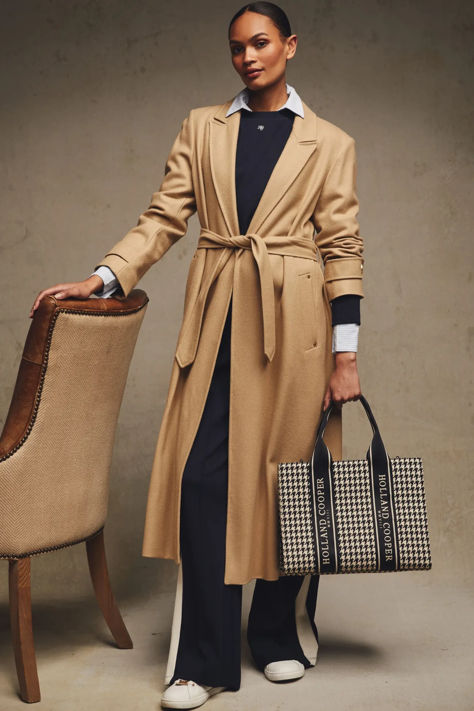 Holland Cooper Wardrobe Staples|Coats-Wrap Coat Camel