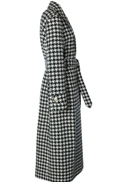 Holland Cooper Coats-Wrap Coat Large Scale Houndstooth