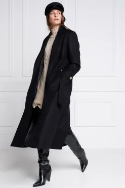 Holland Cooper Coats|In Stock Tailoring-Wrap Coat Soft Black