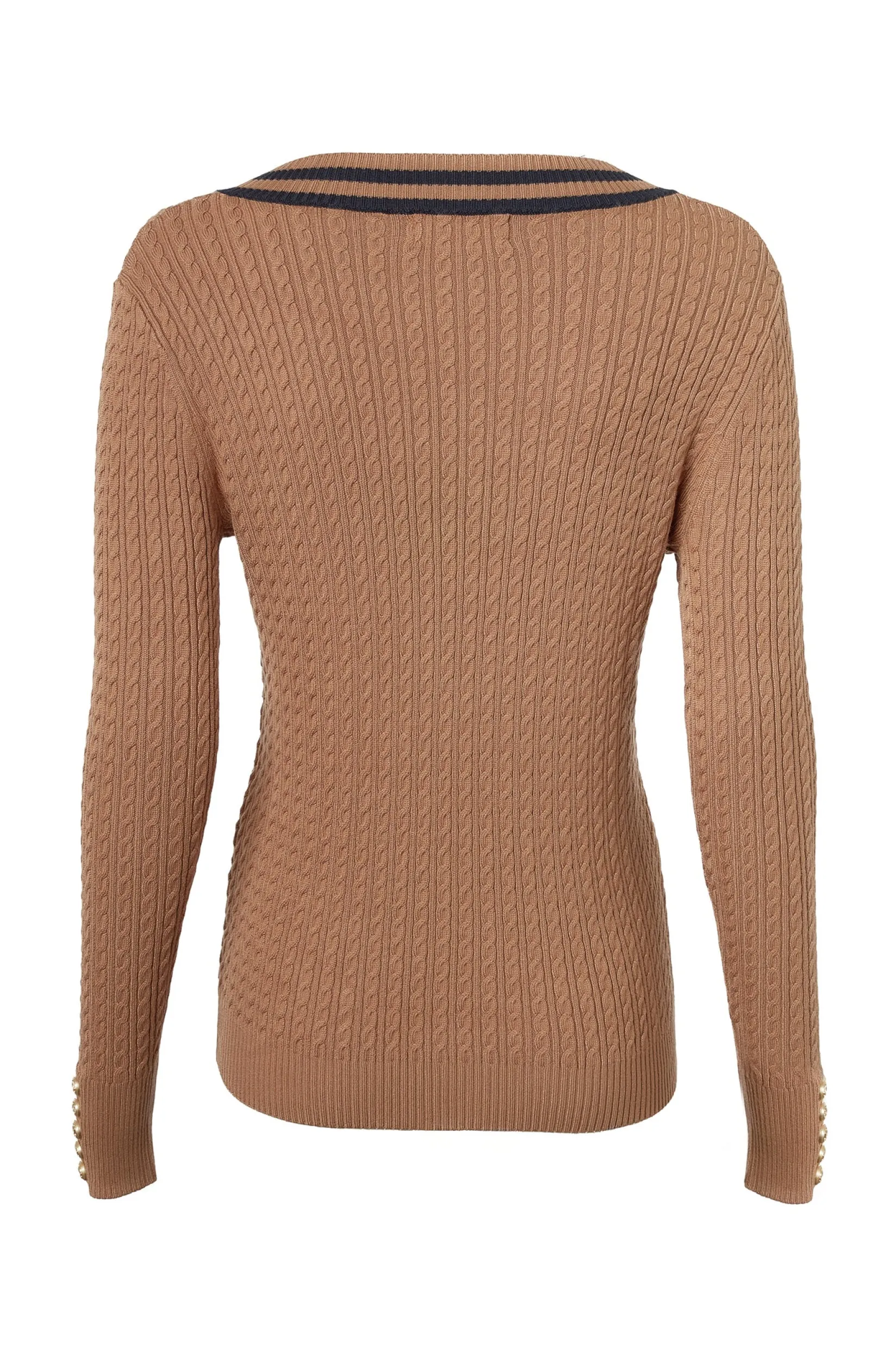 Holland Cooper Knitwear|Shop By Product-Zoe Knit Dark Camel Marl