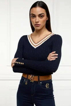 Holland Cooper Knitwear|Shop By Product-Zoe Knit Ink Navy