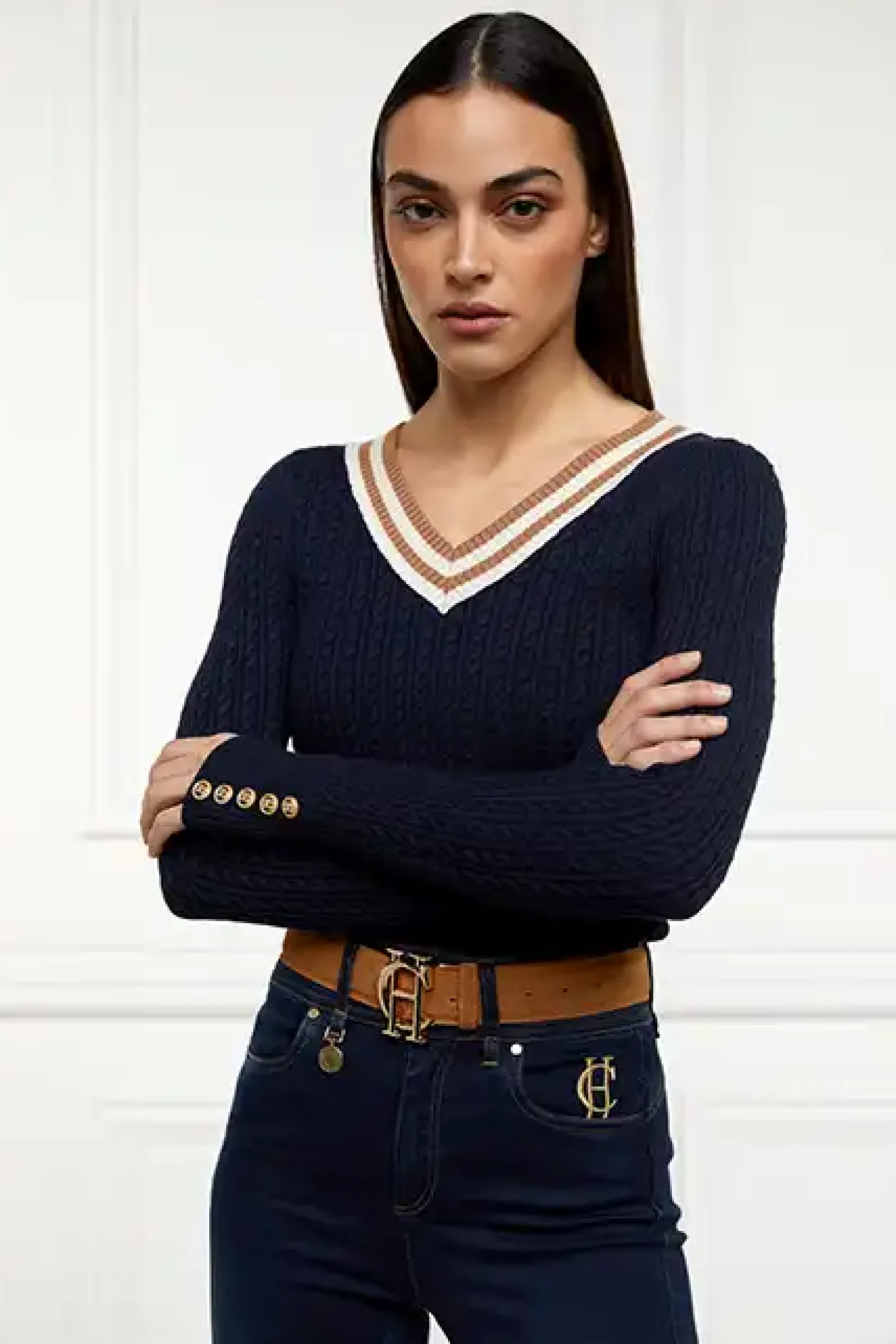 Holland Cooper Knitwear|Shop By Product-Zoe Knit Ink Navy